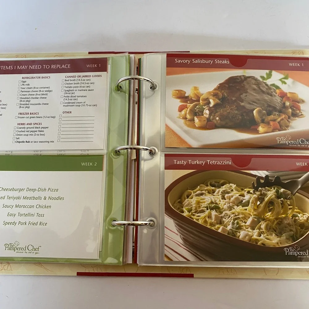 Pampered Chef Recipe Collection Binder Excellent 3-Ring Organizer‎ With Recipes